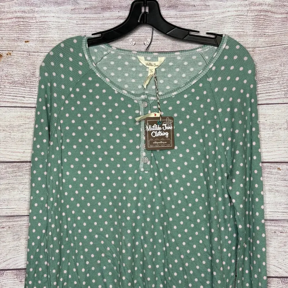 Matilda Jane Poppy Waffle Knit Women's 2 Piece Sleepwear Pajamas New Medium